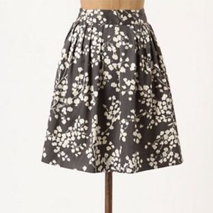 Anthropologie Inked Flora Silk Blend Skirt - 6